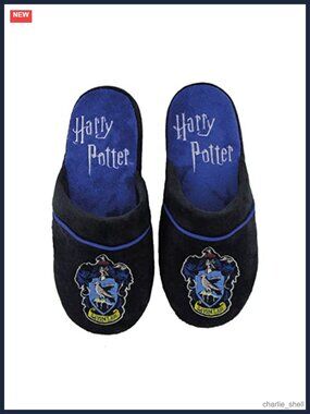 Harry Potter House Crest Plush Slide Slippers Cozy Fantasy Gift